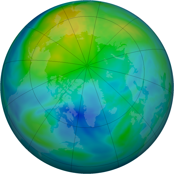 Arctic ozone map for 22 October 2006